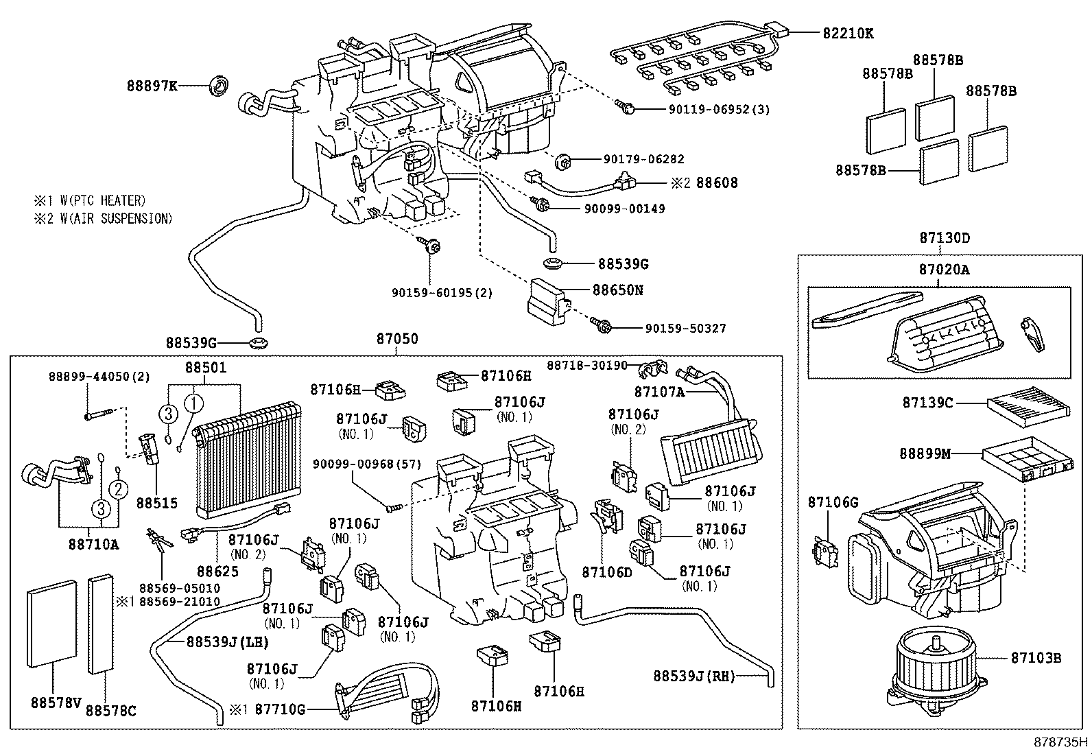 Toyota 88501-50232 EVAPORATOR SUB-ASSY, COOLER, NO.1