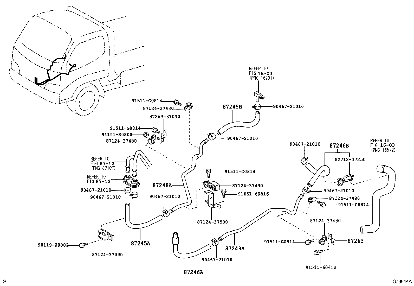 87246-37480 HOSE, HEATER WATER, OUTLET A product image