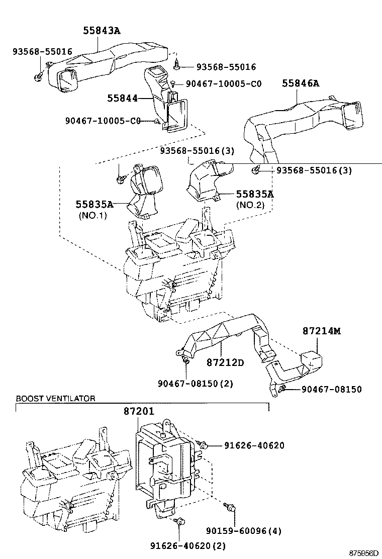55844-F1010 DUCT, HEATER TO REGISTER, NO.2 product image