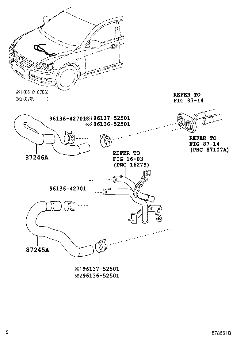 87245-22A30 HOSE, HEATER WATER, INLET A product image