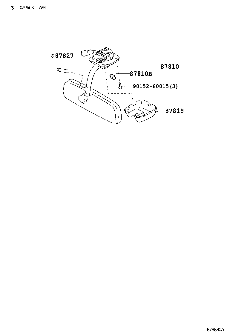 87093-37460 STAY SUB-ASSY, OUTER REAR VIEW MIRROR, RH product image