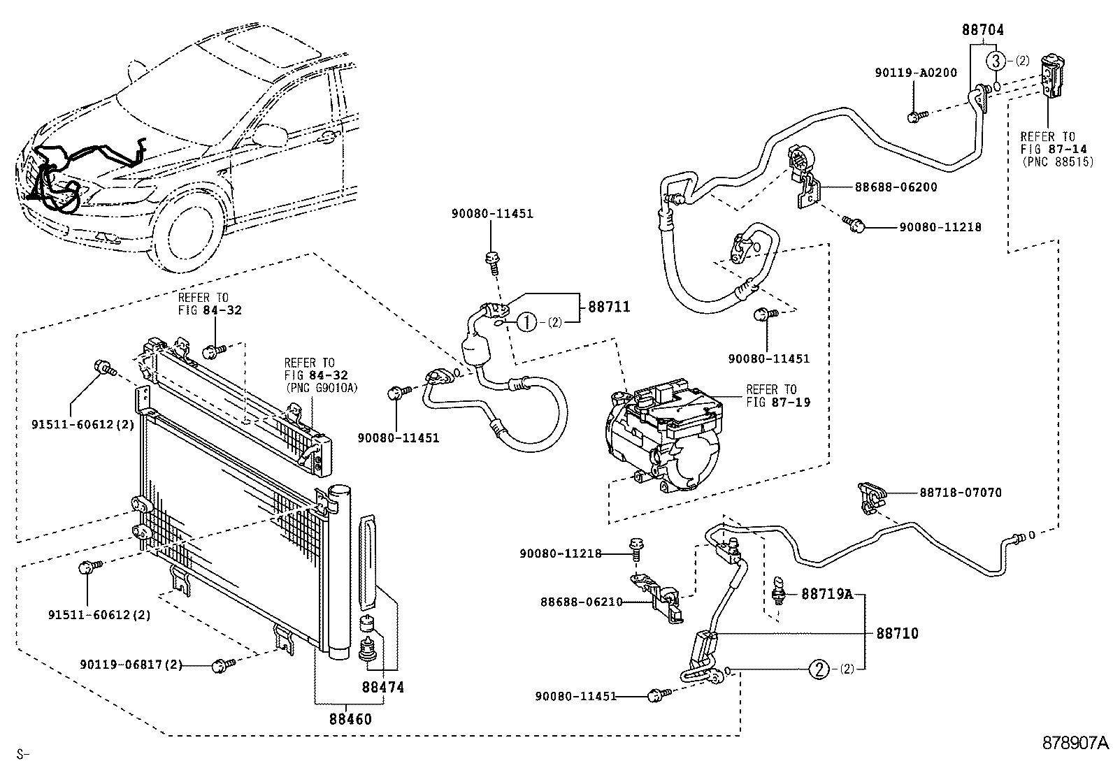 Toyota 88711-06350 HOSE, COOLER REFRIGERANT DISCHARGE, NO.1