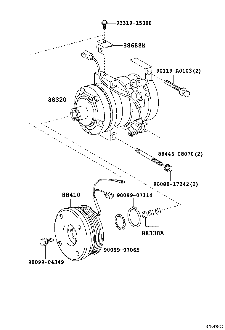 Toyota 88320-0C190 COMPRESSOR ASSY, COOLER