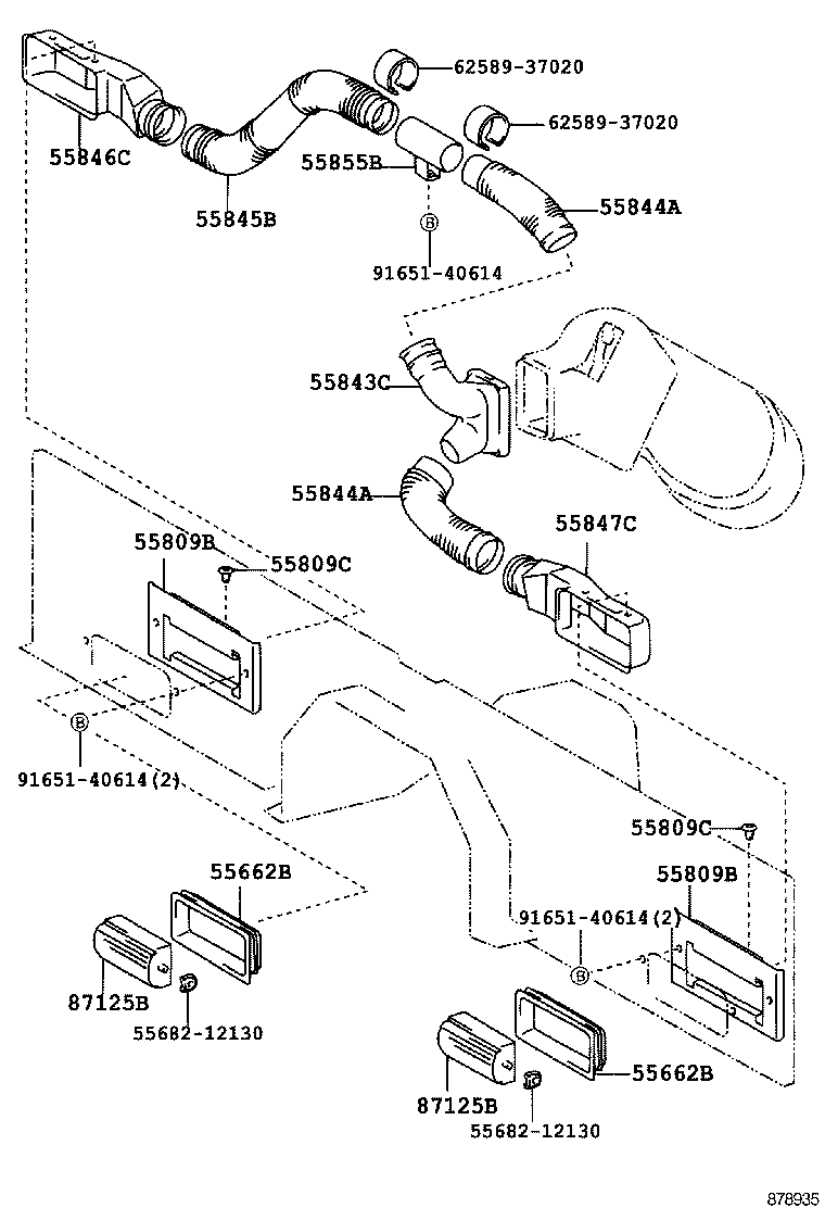 87214-37030 DUCT, AIR, NO.3 product image