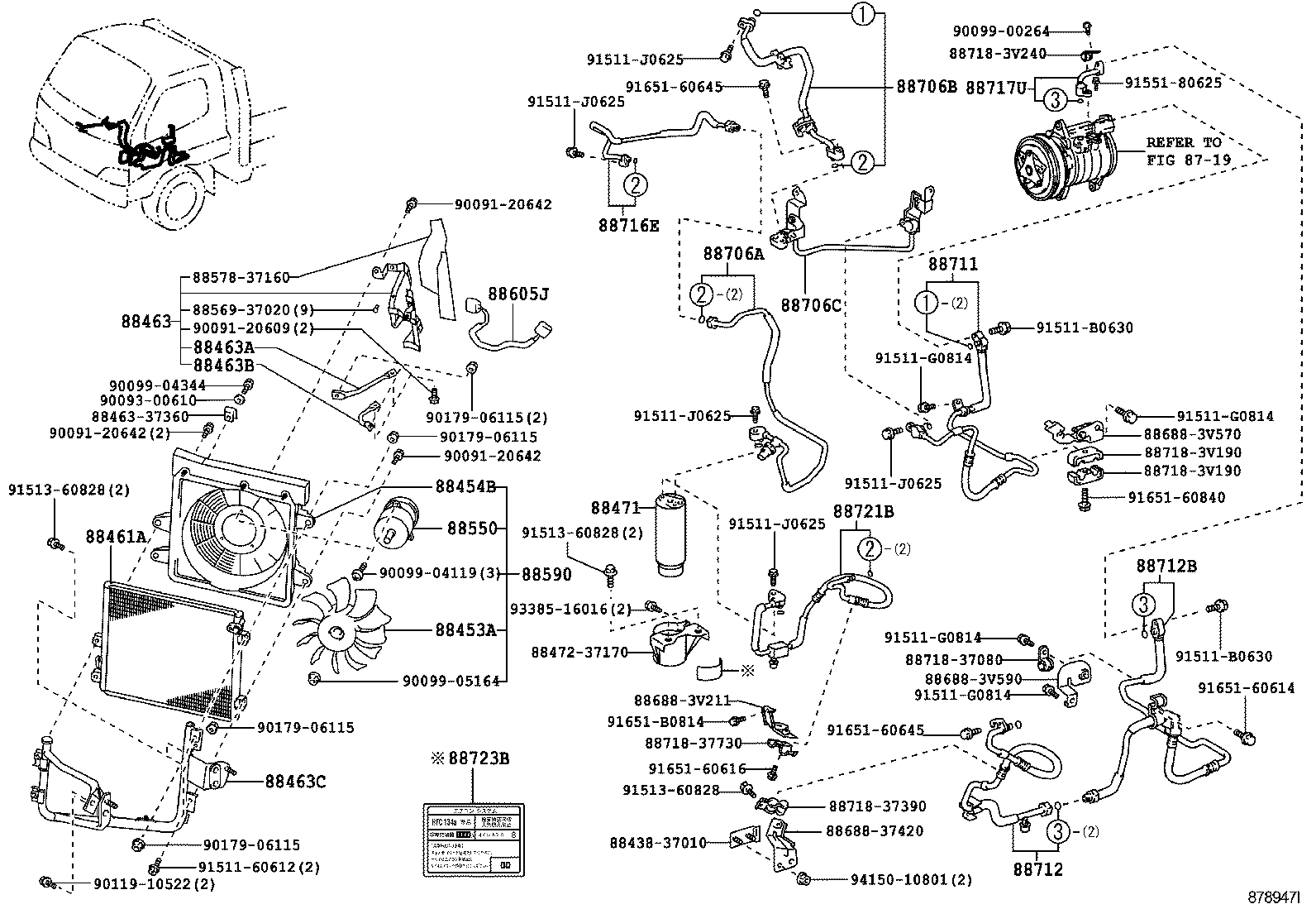 88460-37620 CONDENSER ASSY, COOLER product image