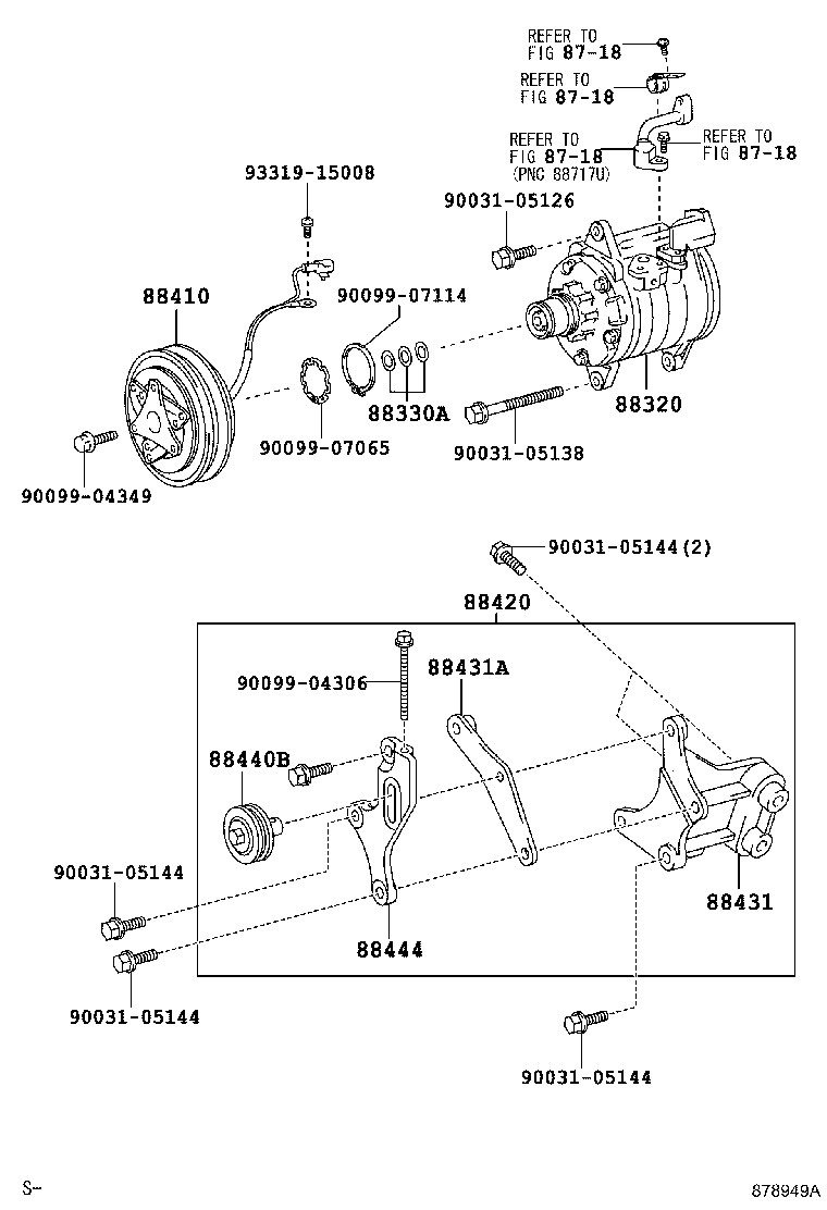 88345-37221 BRACKET, COMPRESSOR MOUNTING product image