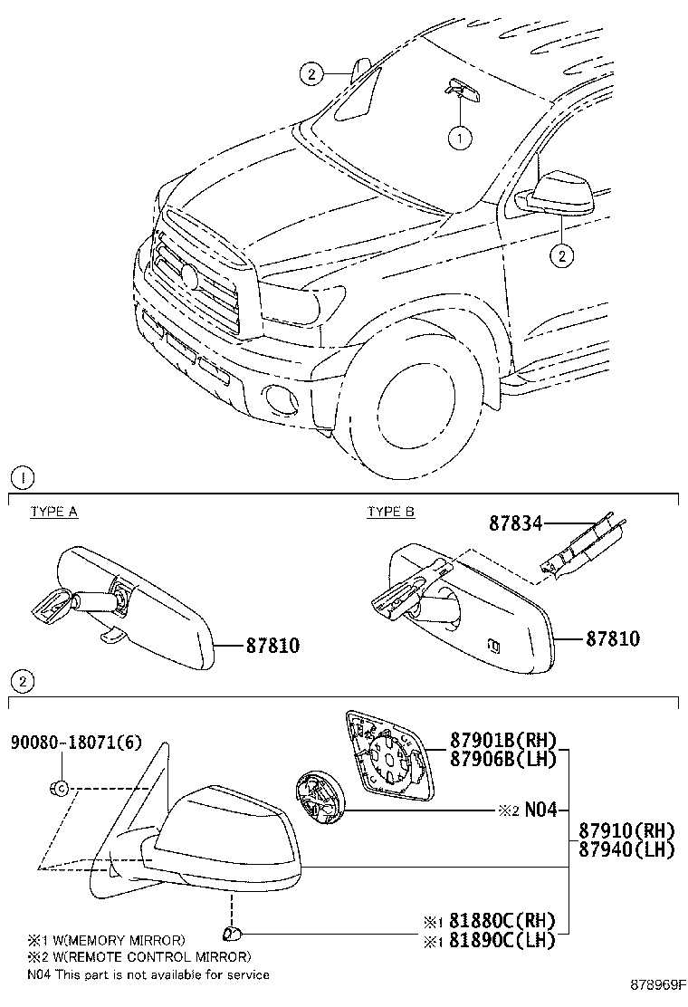 Toyota 81880-0C010 LAMP ASSY, OUTER MIRROR, RH
