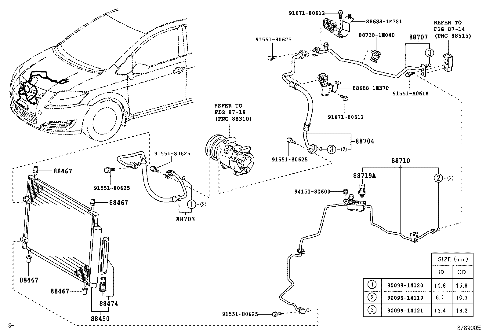 88703-12870 HOSE SUB-ASSY, DISCHARGE product image