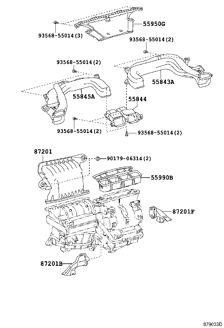55844-12490 DUCT, HEATER TO REGISTER, NO.2 product image