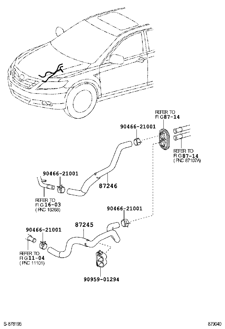 87245-06770 HOSE, HEATER WATER, INLET B product image