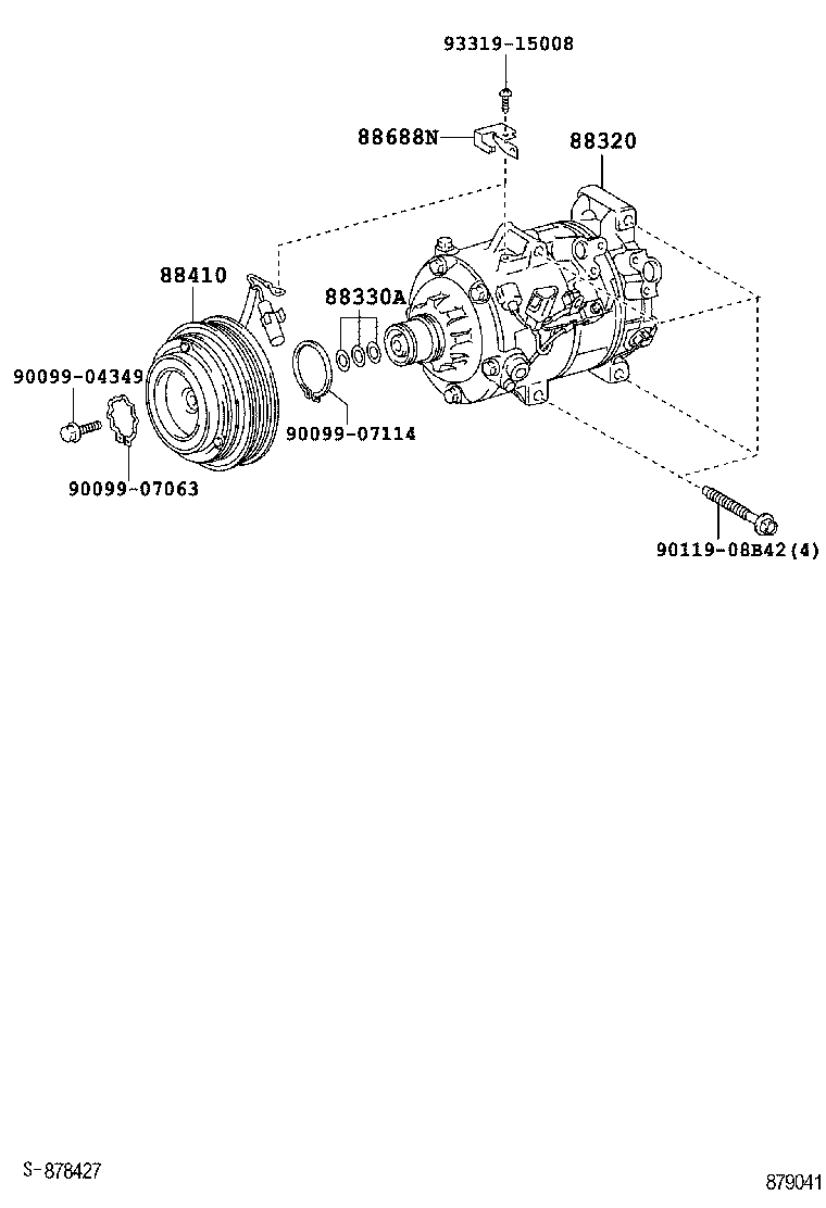 88310-06320 COMPRESSOR ASSY, W/PULLEY product image