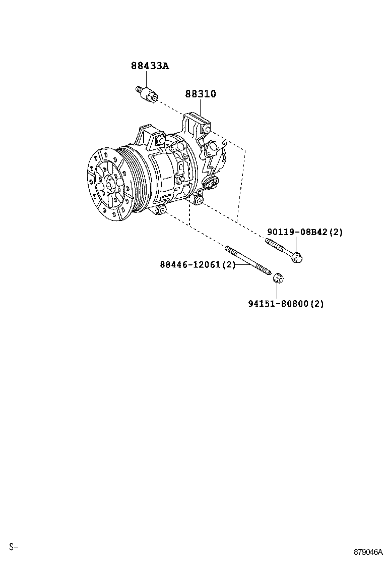 88310-42250 COMPRESSOR ASSY, W/PULLEY product image
