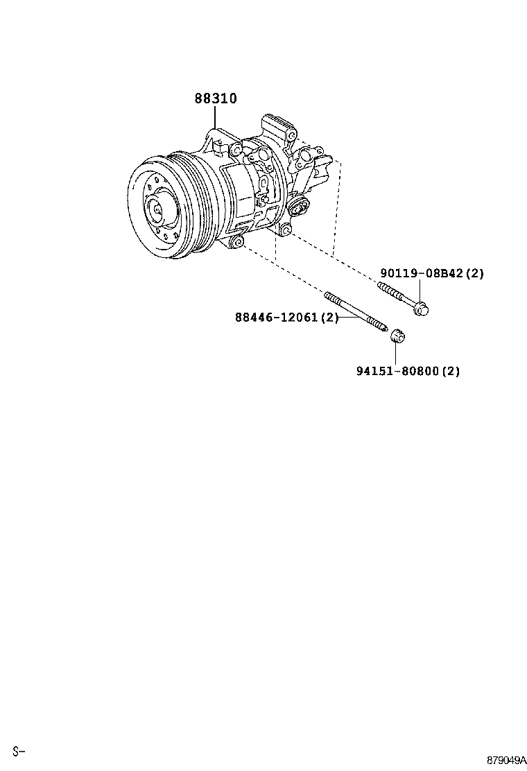 88310-42250 COMPRESSOR ASSY, W/PULLEY product image