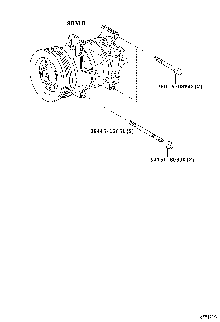88310-52601 COMPRESSOR ASSY, W/PULLEY product image