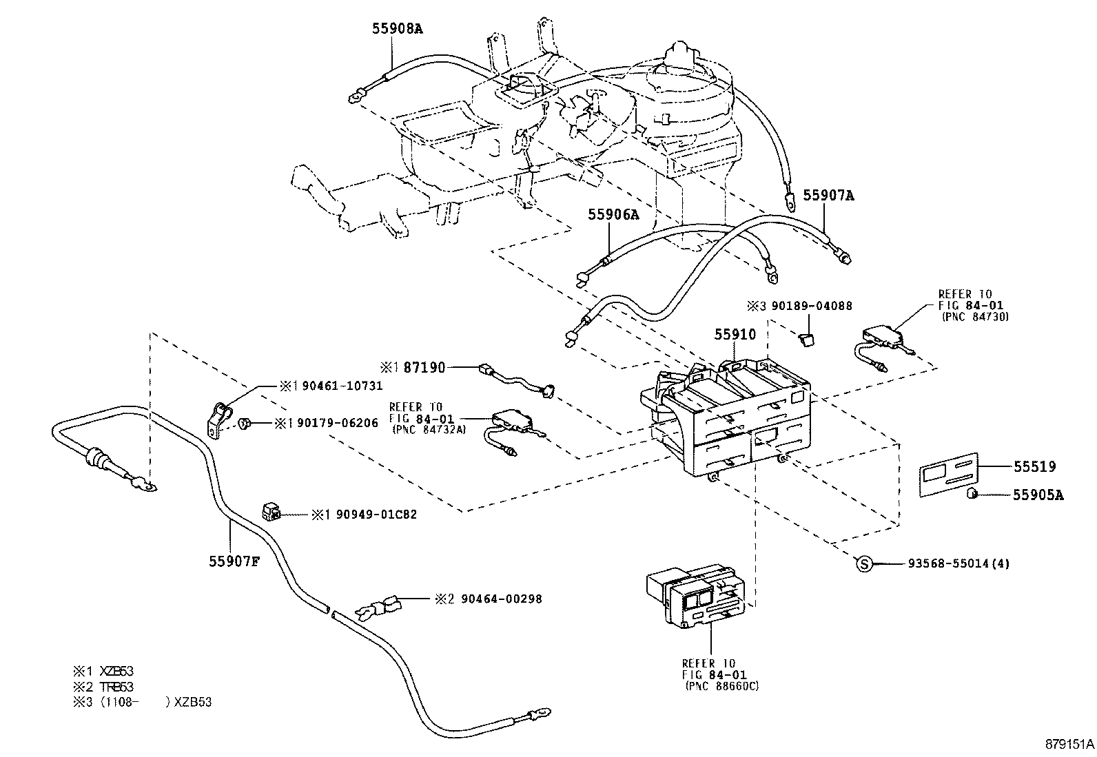 55907-36110 CABLE SUB-ASSY, WATER VALVE CONTROL product image