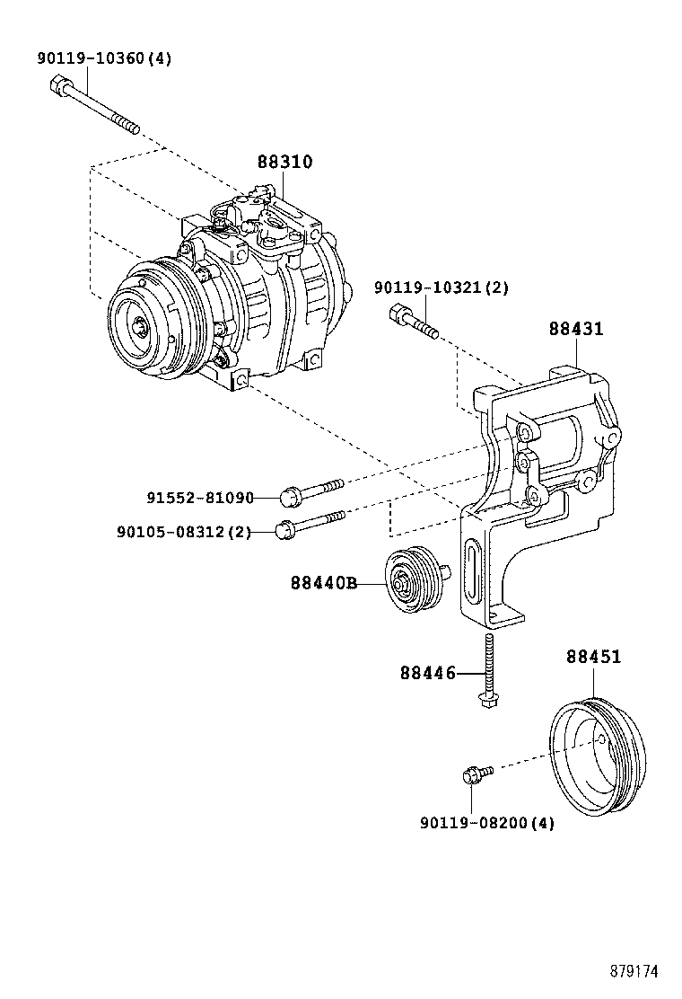 88310-3B030 COMPRESSOR ASSY, W/PULLEY product image