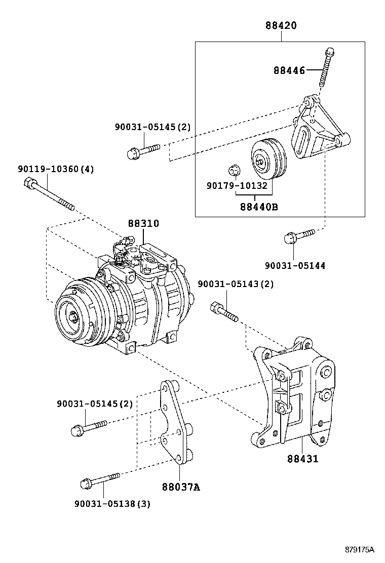 88310-3B030 COMPRESSOR ASSY, W/PULLEY product image