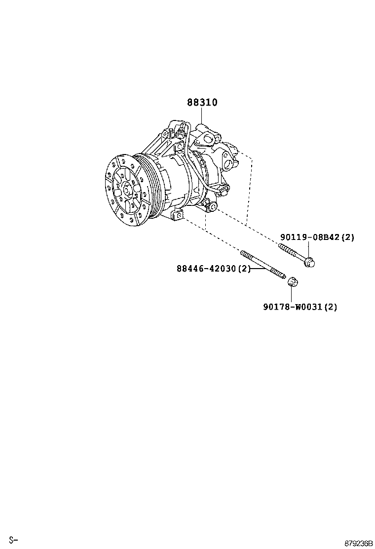 88310-02390 COMPRESSOR ASSY, W/PULLEY product image