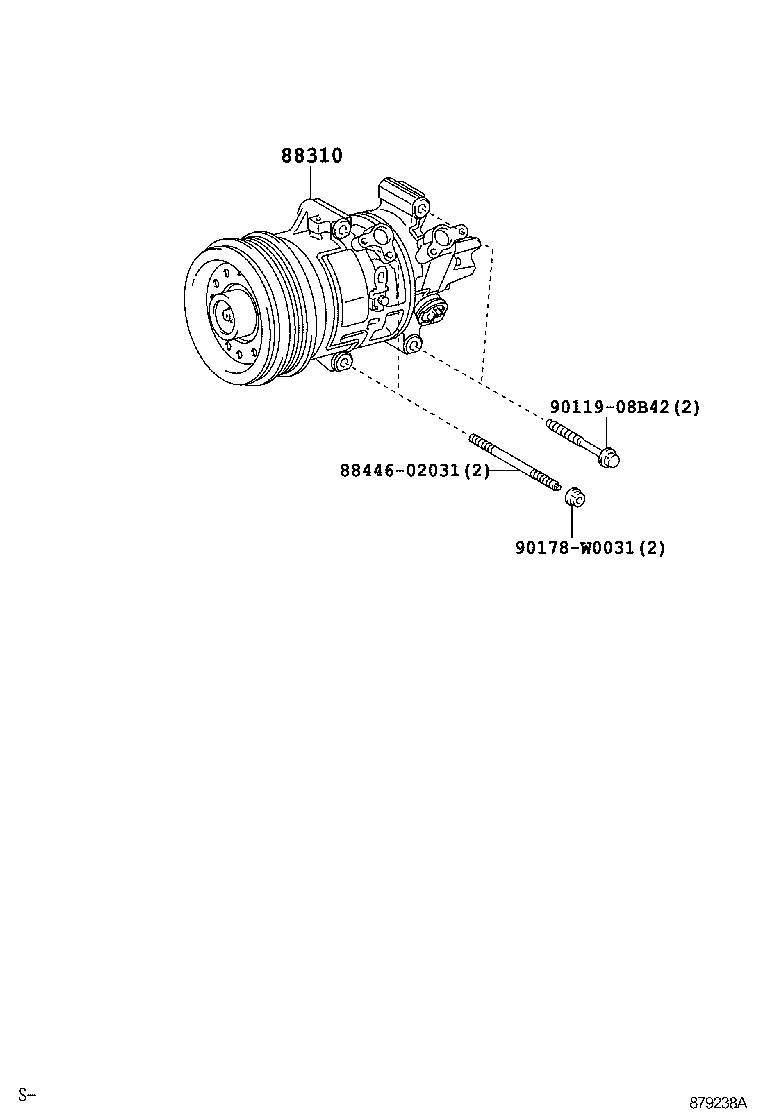 88310-02390 COMPRESSOR ASSY, W/PULLEY product image