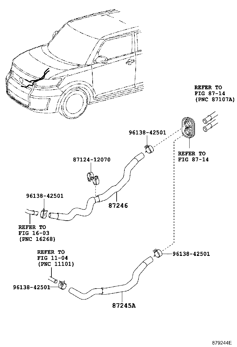 Toyota 87245-12D90 HOSE, HEATER WATER, INLET A