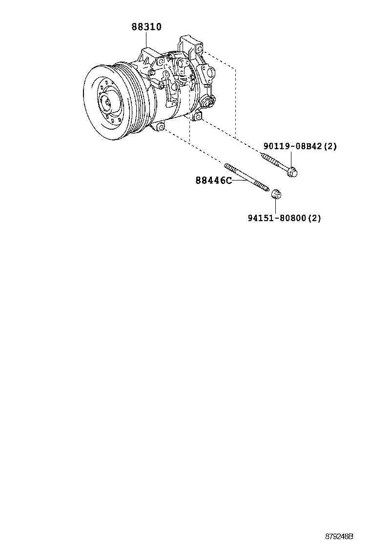 Toyota 88310-1A730 COMPRESSOR ASSY, W/PULLEY