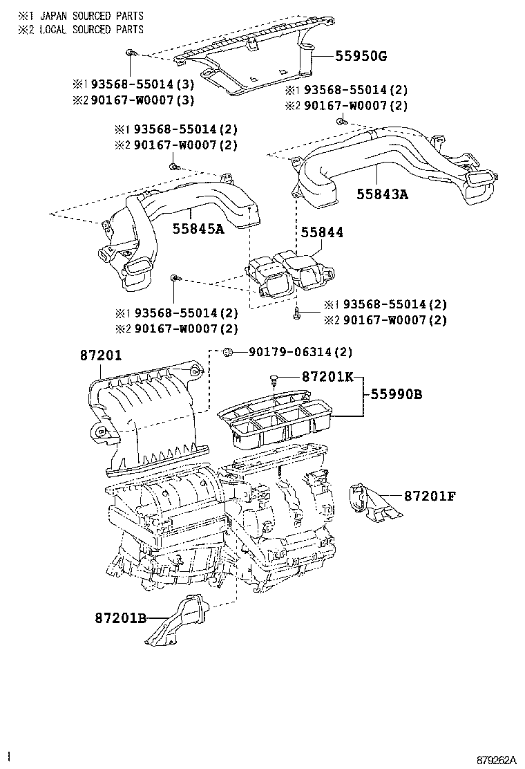 55950-02130 NOZZLE ASSY, DEFROSTER product image