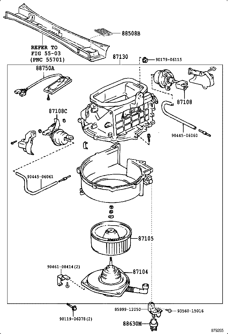 87104-40020 MOTOR SUB-ASSY, HEATER BLOWER product image