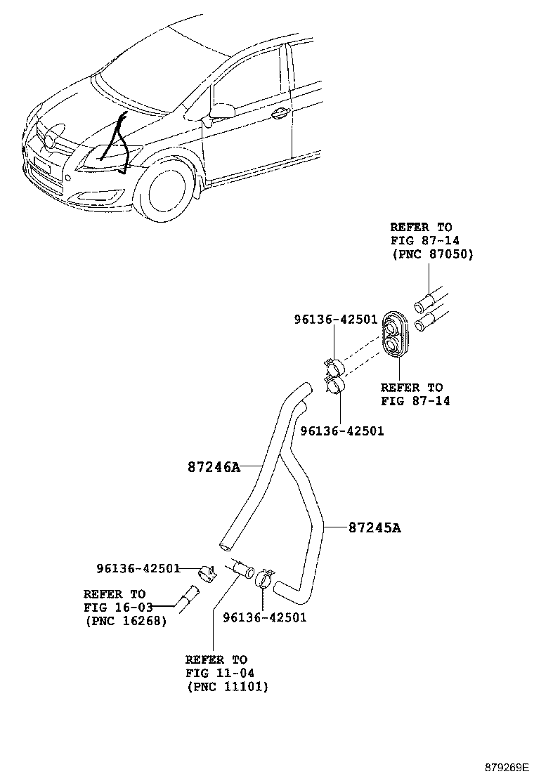 87245-02A70 HOSE, HEATER WATER, OUTLET A product image