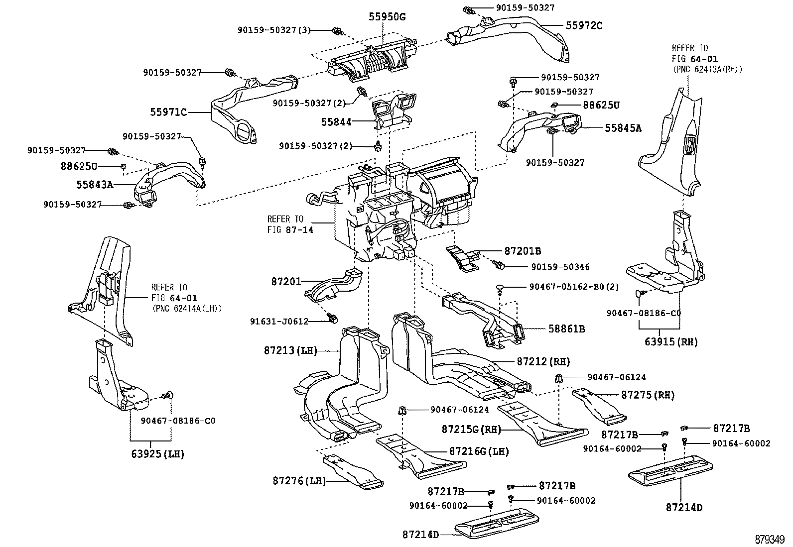 87211-50280 DUCT, AIR, REAR NO.6 product image