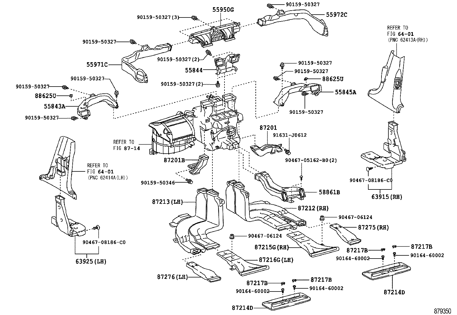87211-50280 DUCT, AIR, REAR NO.6 product image