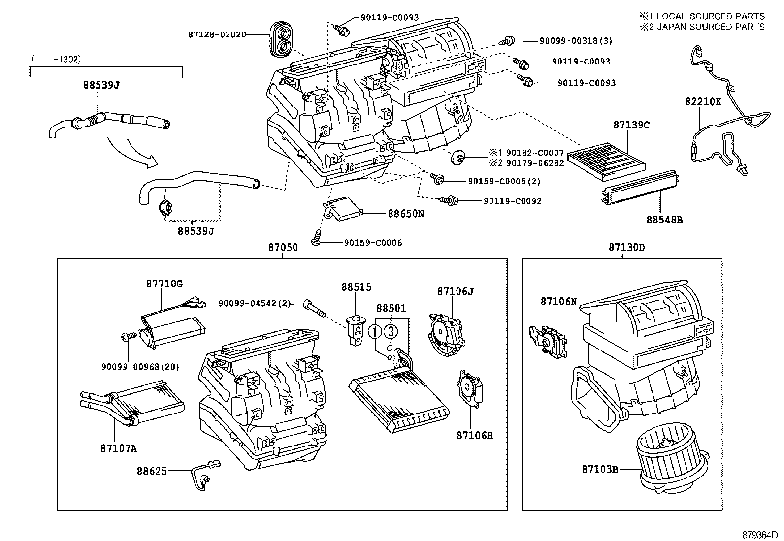 87107-02220 UNIT SUB-ASSY, HEATER RADIATOR product image