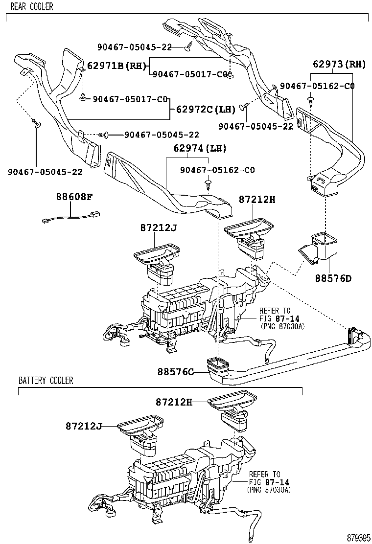 87211-50280 DUCT, AIR, REAR NO.6 product image