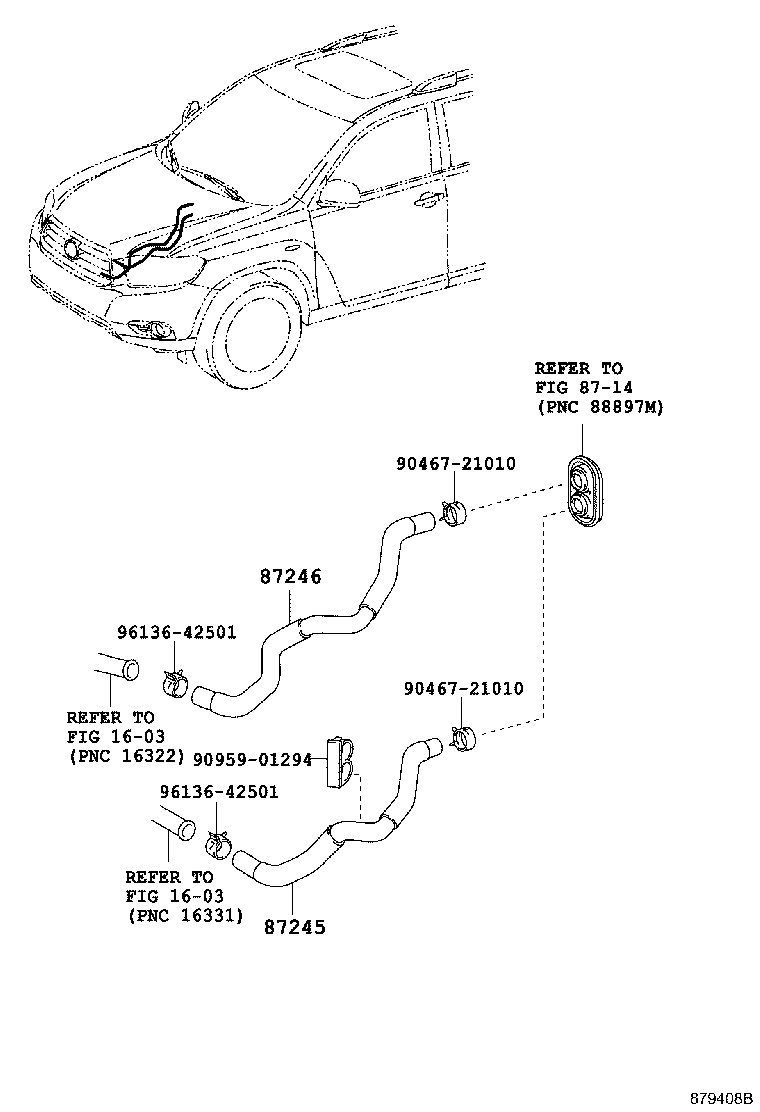 Toyota 87245-48B90 HOSE, HEATER WATER, INLET A