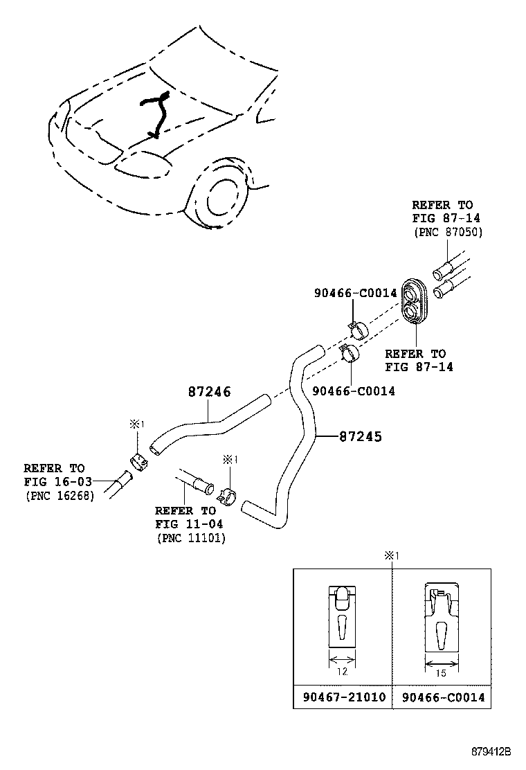 87245-02850 HOSE, HEATER WATER, INLET product image