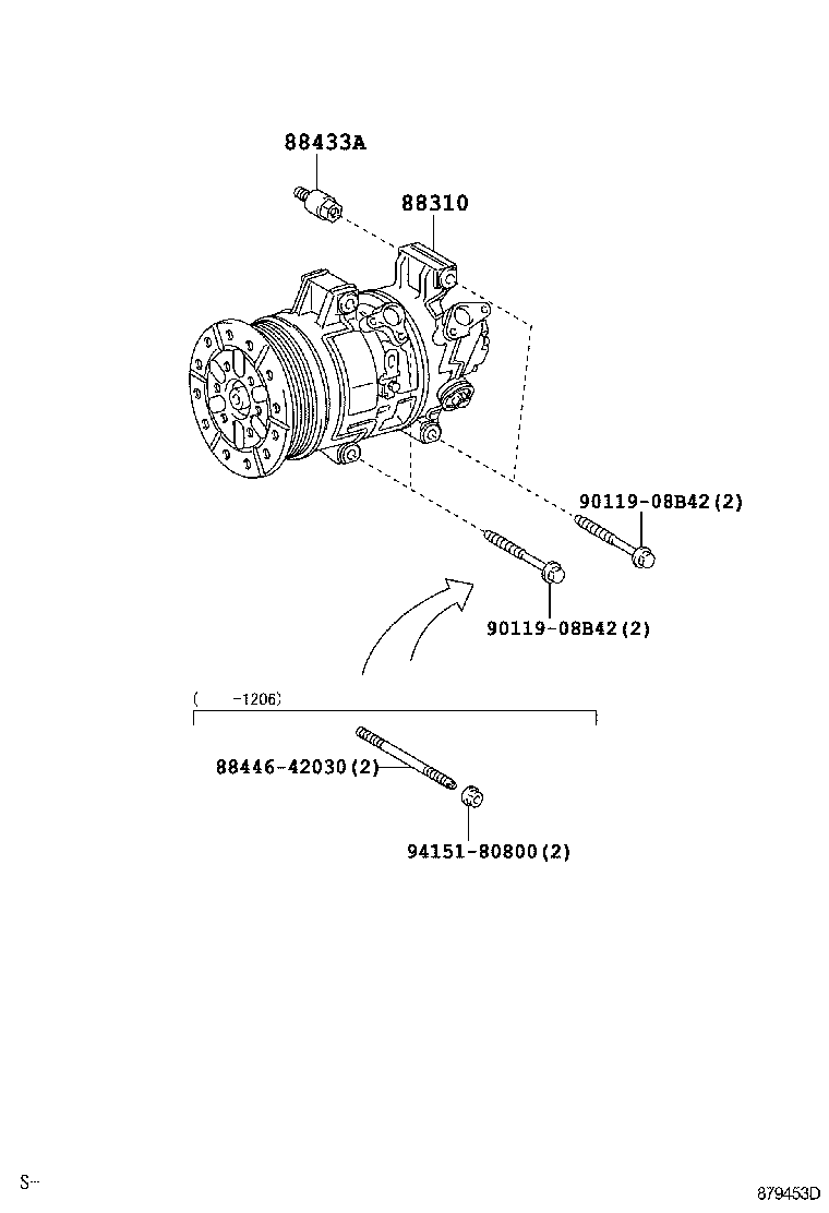 88310-02480 COMPRESSOR ASSY, W/PULLEY product image