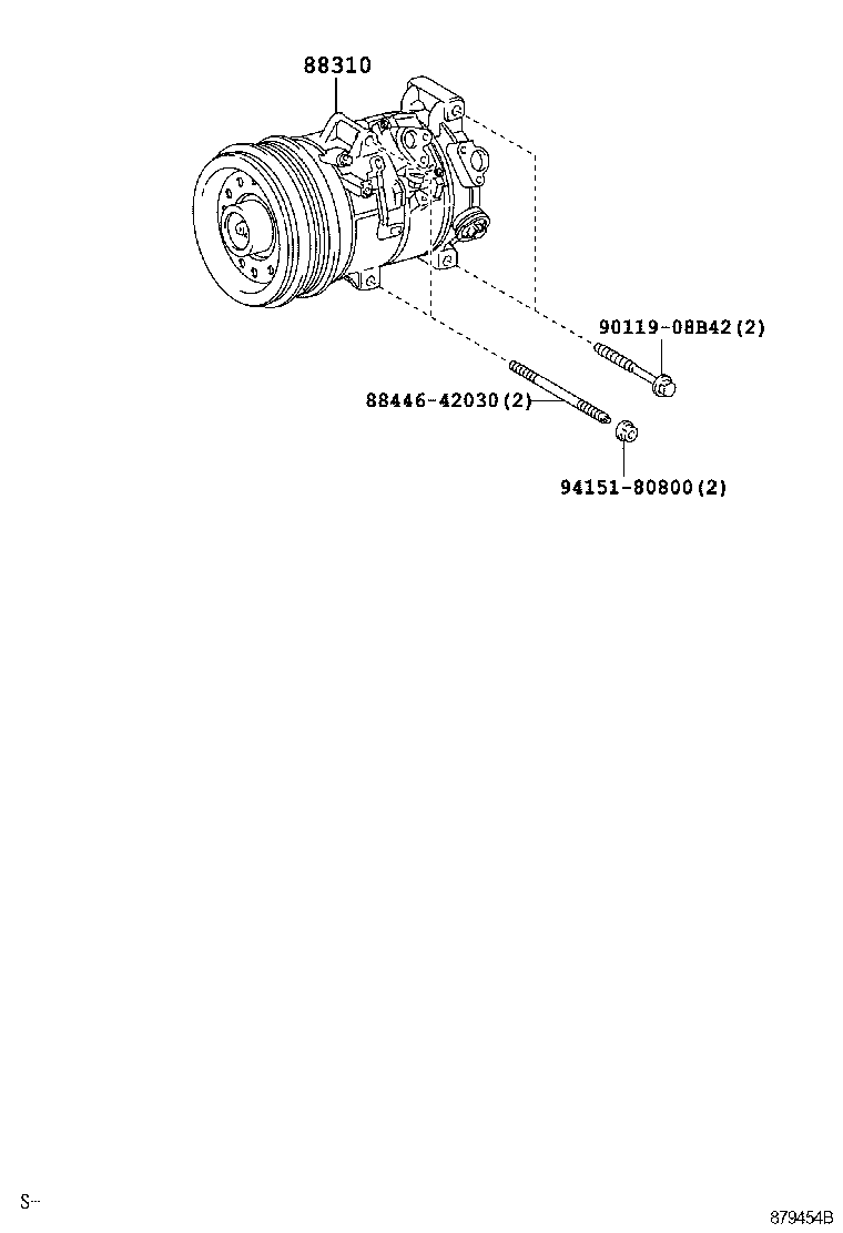 88310-02480 COMPRESSOR ASSY, W/PULLEY product image