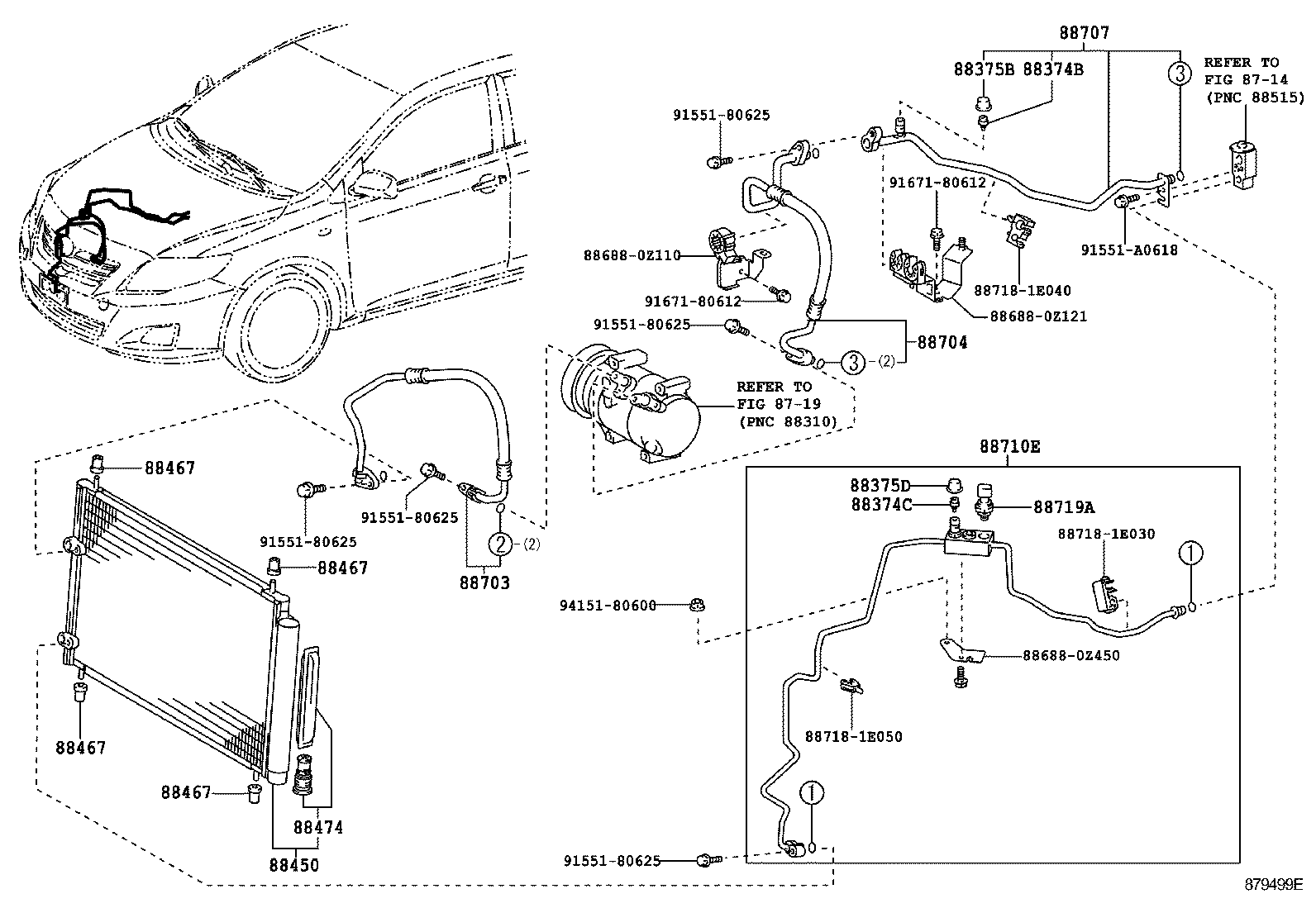 88710-02870 TUBE & ACCESSORY ASSY, AIR CONDITIONER product image
