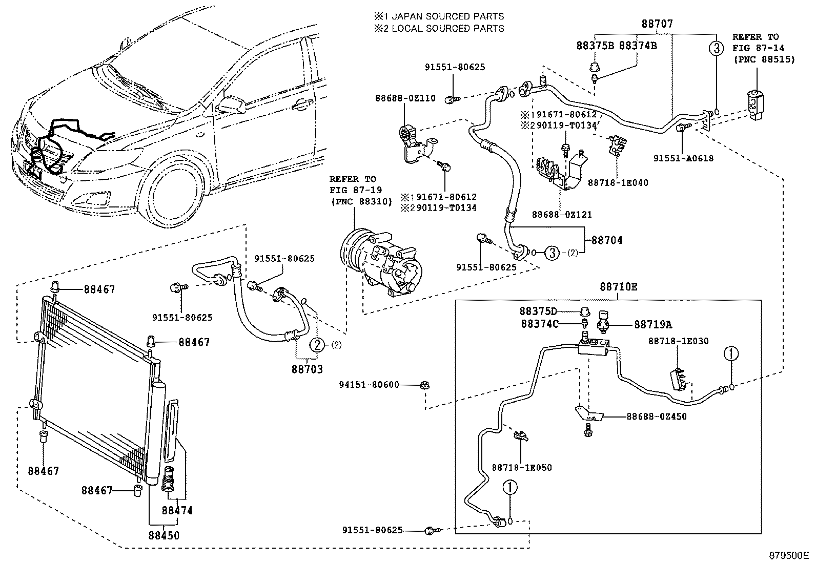 88710-02870 TUBE & ACCESSORY ASSY, AIR CONDITIONER product image