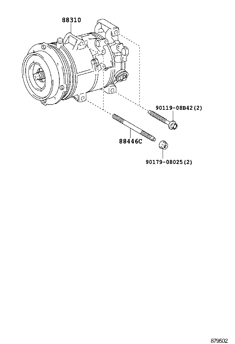 88310-28640 COMPRESSOR ASSY, W/PULLEY product image