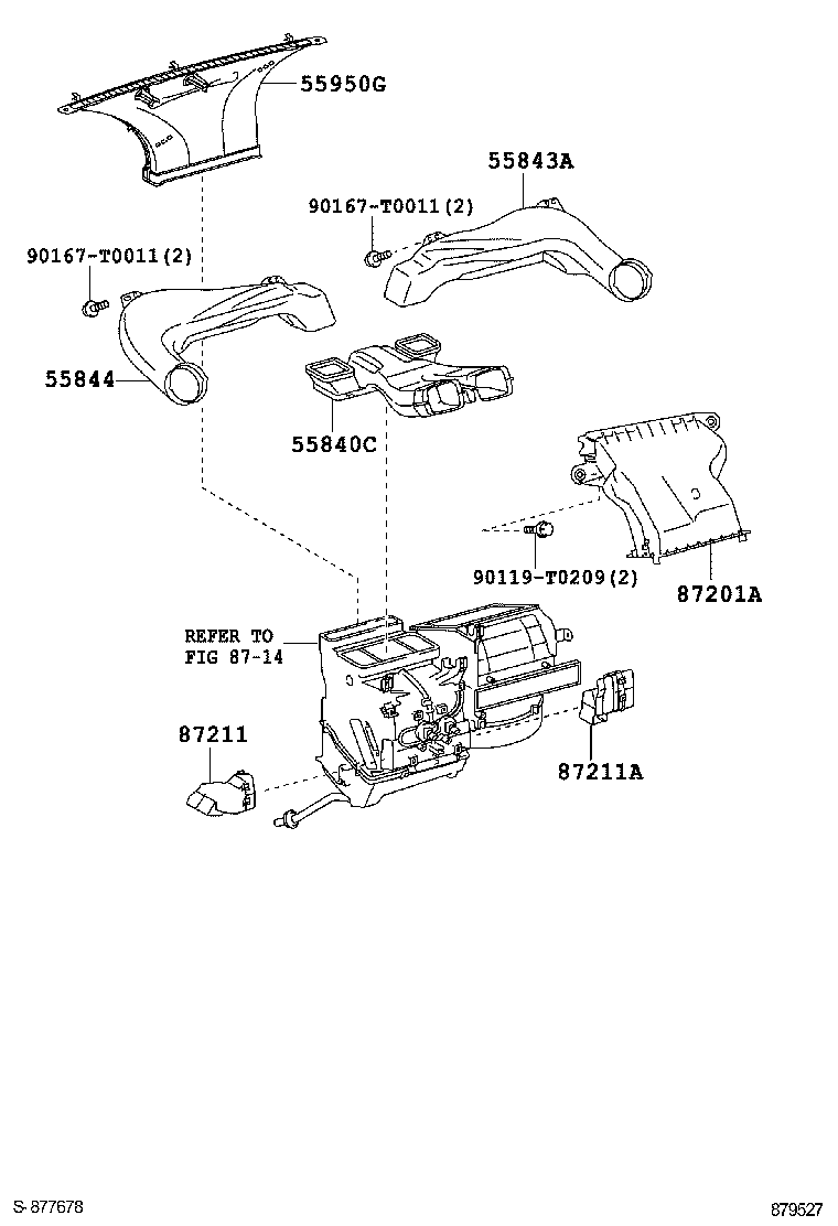 55840-0D050 DUCT ASSY, HEATER TO REGISTER, NO.6 product image