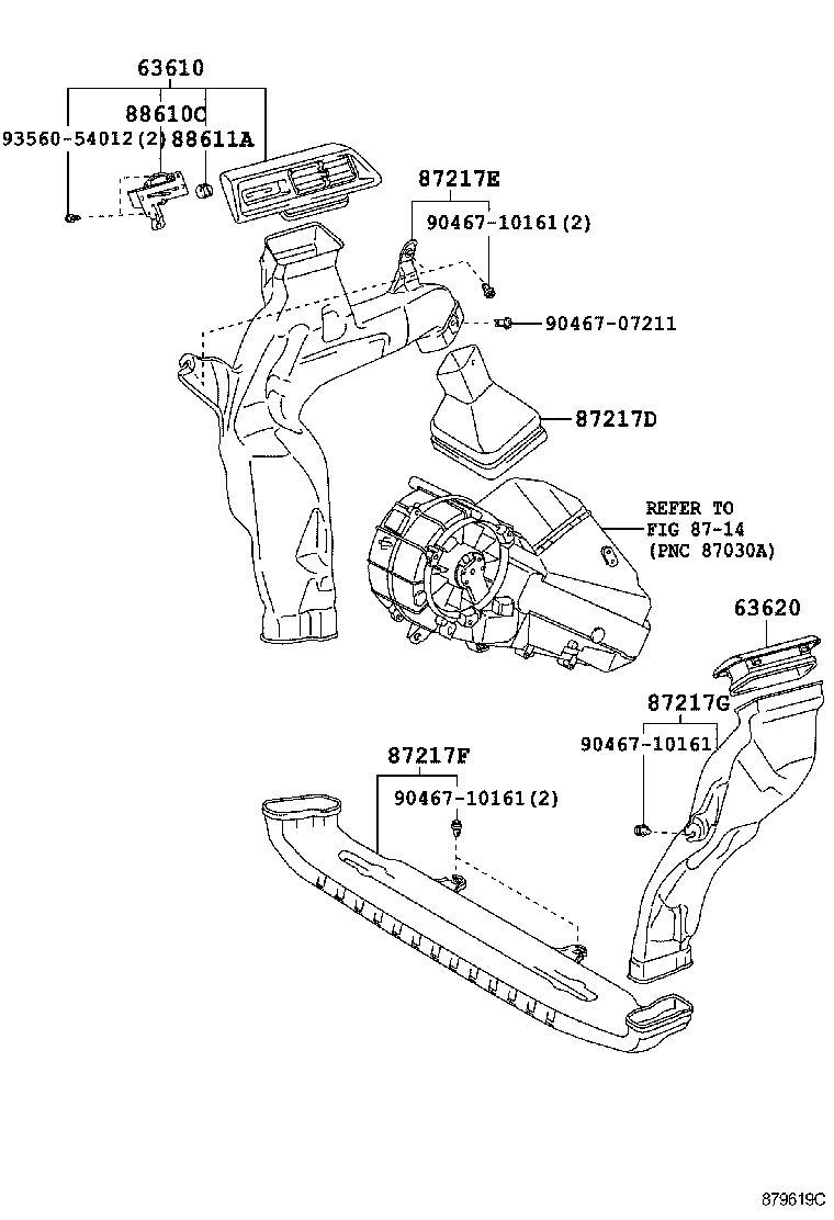 55086-72010 DUCT SUB-ASSY, HEATER TO REGISTER, NO.3 product image