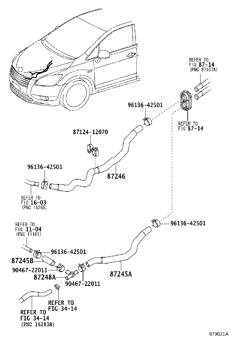 87245-12D11 HOSE, HEATER WATER, INLET A product image