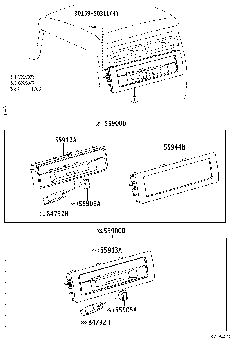 55905-60C70 KNOB SUB-ASSY, CONTROL product image