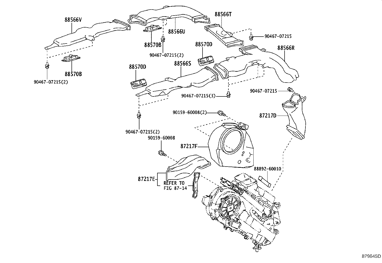 55870-60050 DUCT ASSY, HEATER TO REGISTER product image