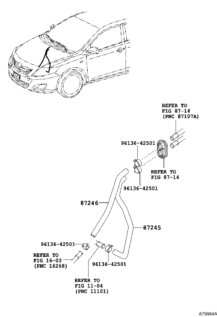 87209-12560 HOSE, HEATER WATER, OUTLET product image