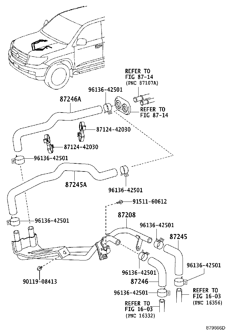 87245-60C00 HOSE, HEATER WATER, OUTLET A product image