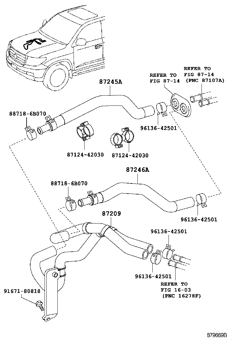 87245-60C00 HOSE, HEATER WATER, OUTLET A product image