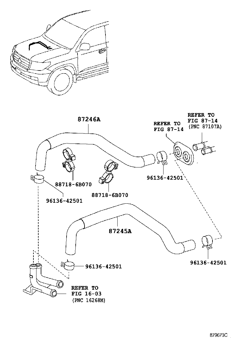 87245-60C00 HOSE, HEATER WATER, OUTLET A product image