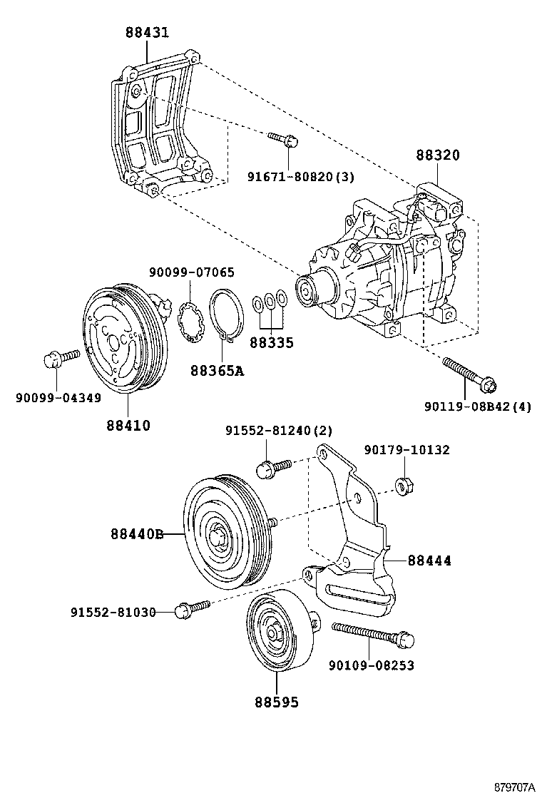 88310-1A751 COMPRESSOR ASSY, W/PULLEY product image