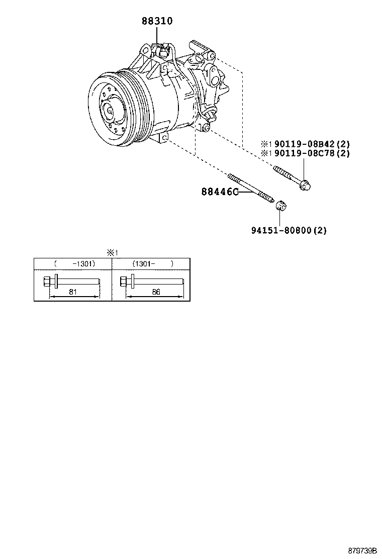 88310-1A890 COMPRESSOR ASSY, W/PULLEY product image